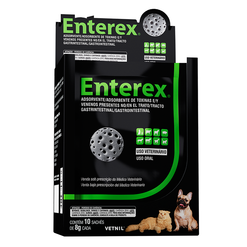 Enterex® - toksinų ir nuodų, esančių virškinimo trakte, adsorbentas, 10x8g